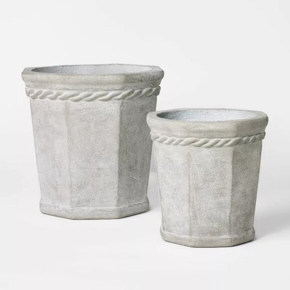10" Large Octagon Concrete Planter Gray - Threshold Studio McGee - Target 2025 - Picture 3 of 6